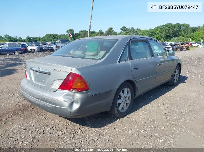 2000 Toyota Avalon Xls VIN: 4T1BF28B5YU079447 Lot: 39701391