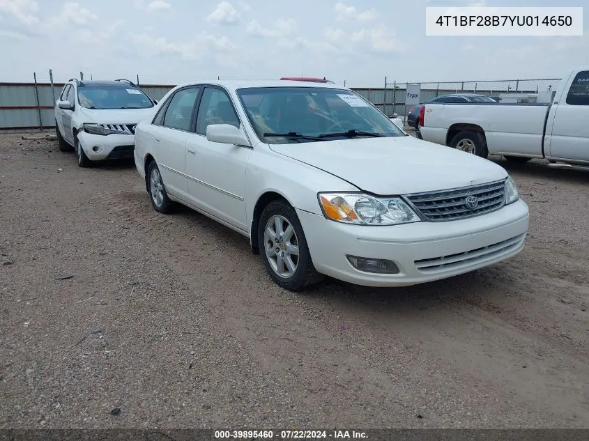 2000 Toyota Avalon Xls VIN: 4T1BF28B7YU014650 Lot: 39895460