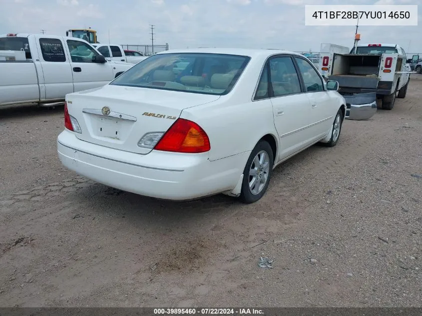 2000 Toyota Avalon Xls VIN: 4T1BF28B7YU014650 Lot: 39895460