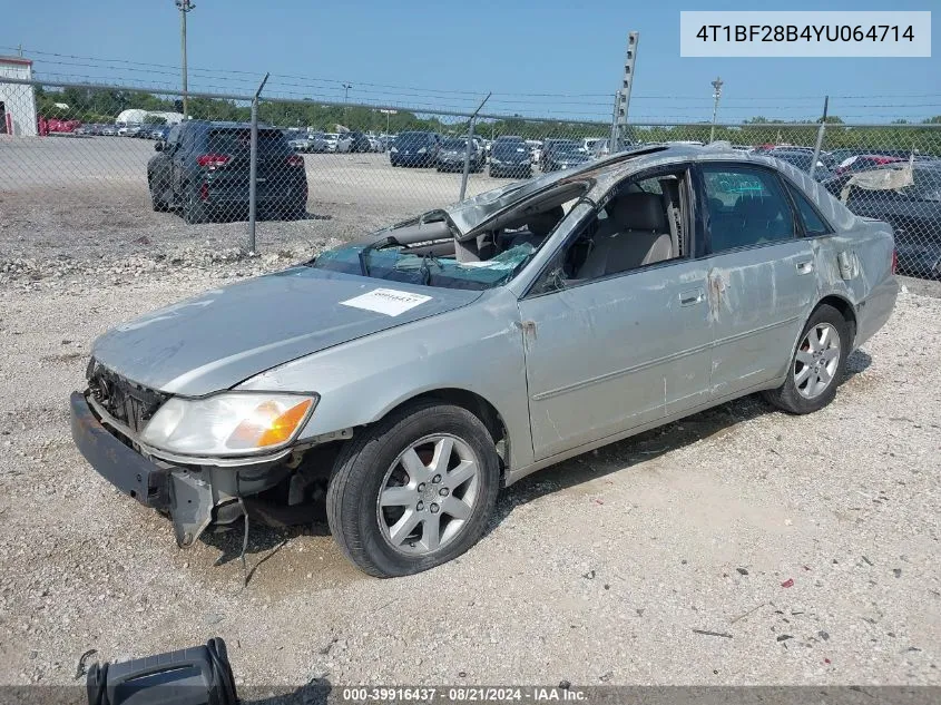 2000 Toyota Avalon Xls VIN: 4T1BF28B4YU064714 Lot: 39916437