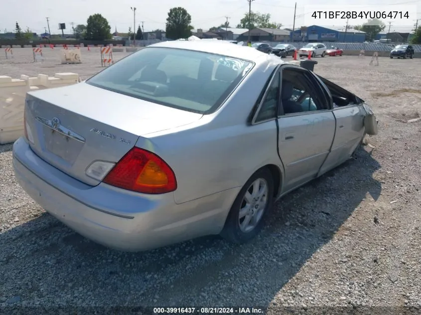 2000 Toyota Avalon Xls VIN: 4T1BF28B4YU064714 Lot: 39916437