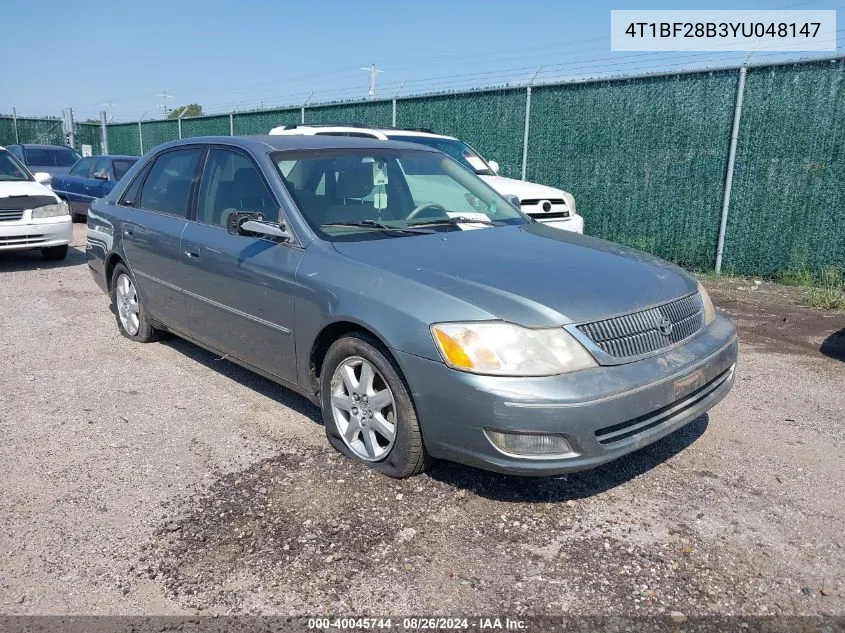 2000 Toyota Avalon Xls VIN: 4T1BF28B3YU048147 Lot: 40045744