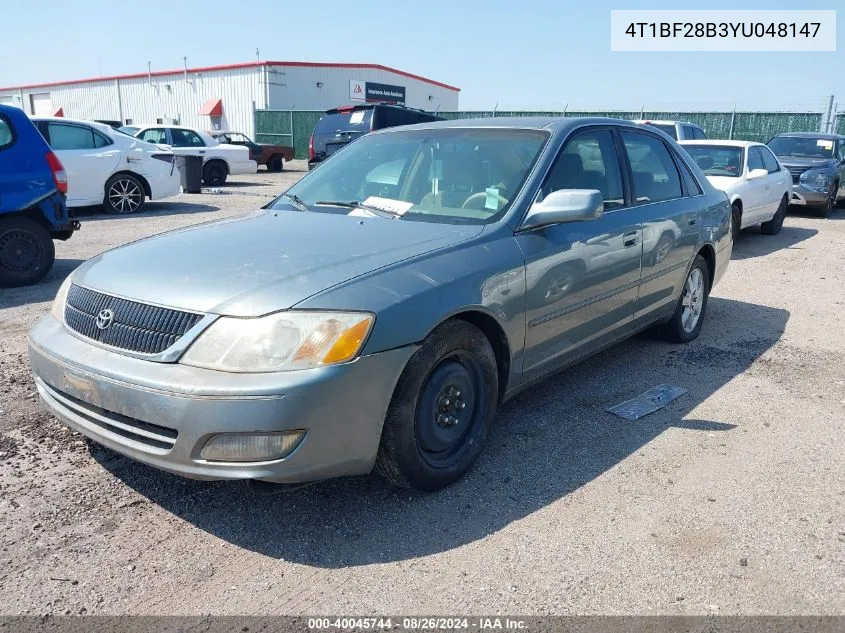 2000 Toyota Avalon Xls VIN: 4T1BF28B3YU048147 Lot: 40045744