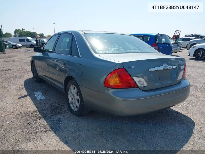 2000 Toyota Avalon Xls VIN: 4T1BF28B3YU048147 Lot: 40045744