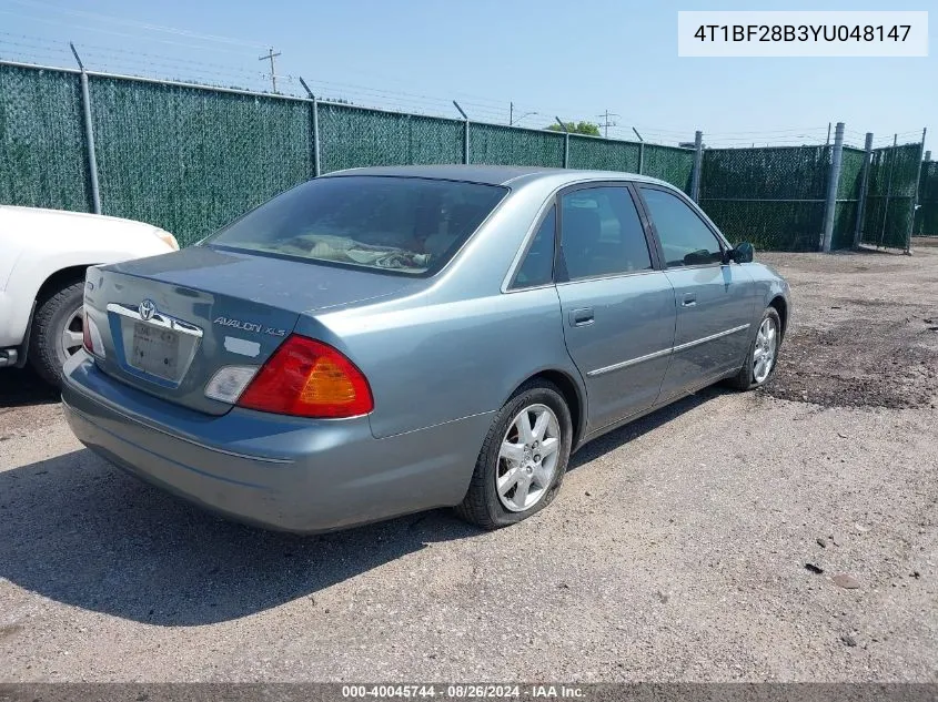 2000 Toyota Avalon Xls VIN: 4T1BF28B3YU048147 Lot: 40045744