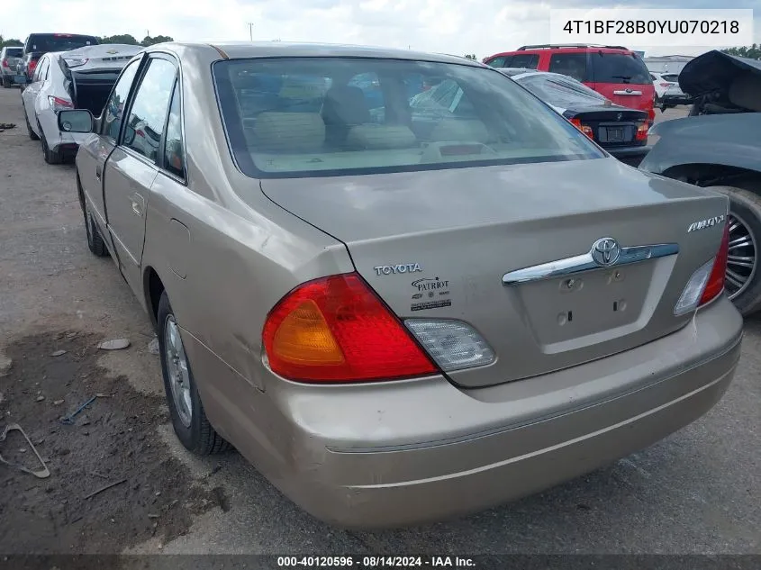 4T1BF28B0YU070218 2000 Toyota Avalon Xl