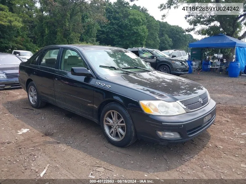 2000 Toyota Avalon Xls VIN: 4T1BF28B9YU024242 Lot: 40122953