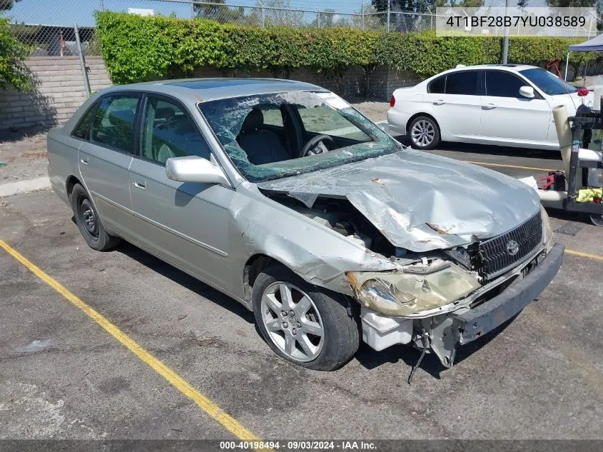 2000 Toyota Avalon Xls VIN: 4T1BF28B7YU038589 Lot: 40198494