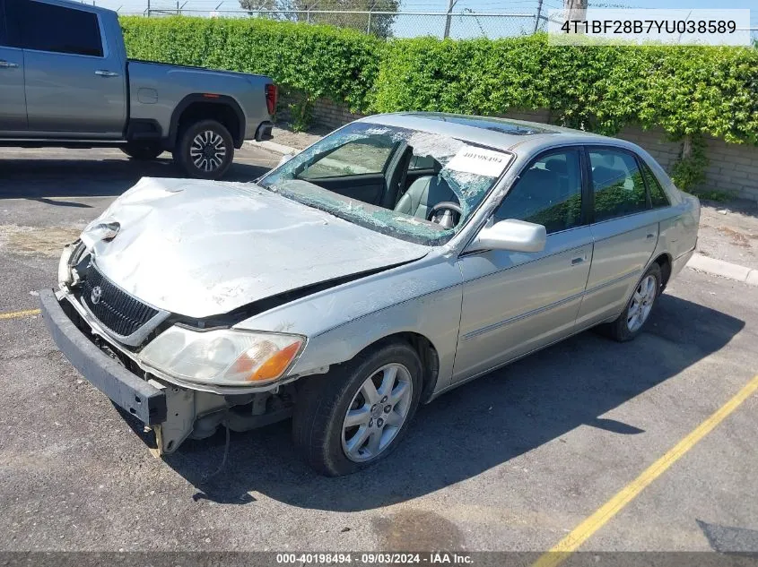 2000 Toyota Avalon Xls VIN: 4T1BF28B7YU038589 Lot: 40198494