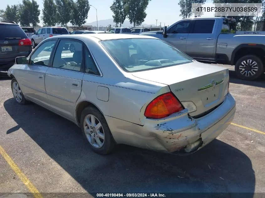 2000 Toyota Avalon Xls VIN: 4T1BF28B7YU038589 Lot: 40198494