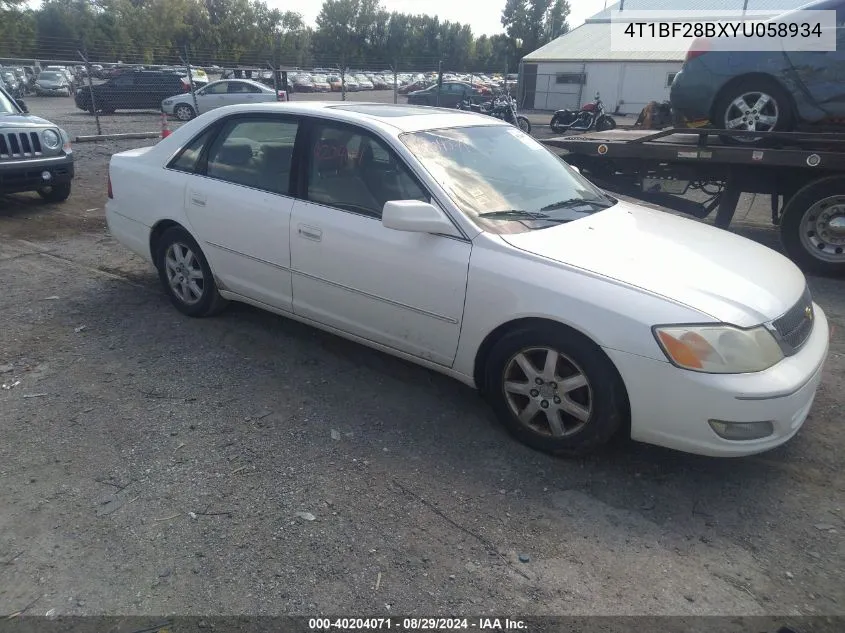 2000 Toyota Avalon Xls VIN: 4T1BF28BXYU058934 Lot: 40204071