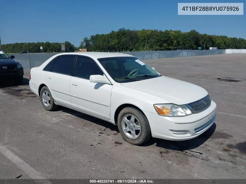 2000 Toyota Avalon Xl VIN: 4T1BF28B8YU075926 Lot: 40233741