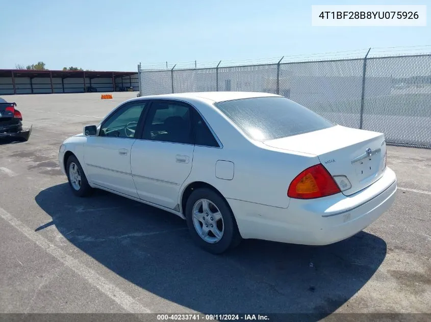 2000 Toyota Avalon Xl VIN: 4T1BF28B8YU075926 Lot: 40233741