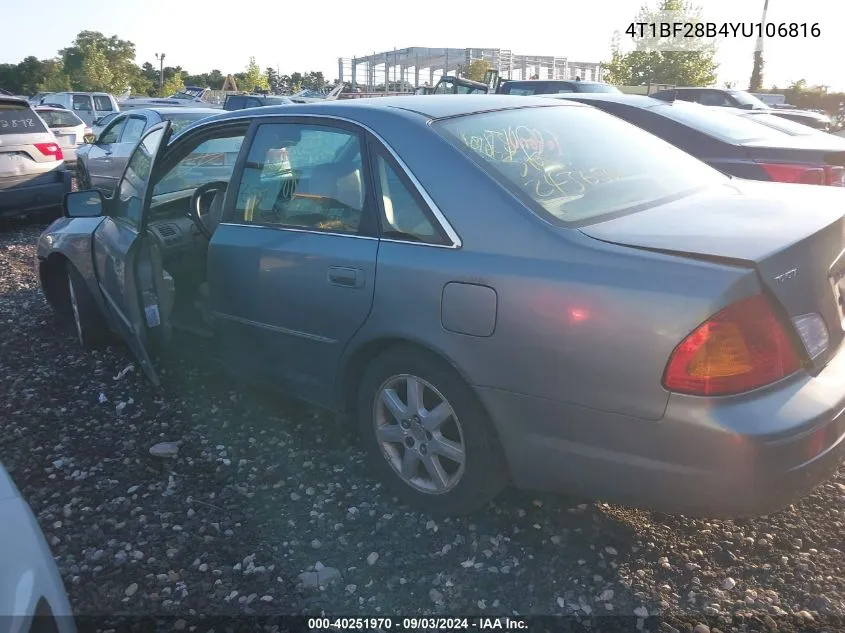 2000 Toyota Avalon Xls VIN: 4T1BF28B4YU106816 Lot: 40251970