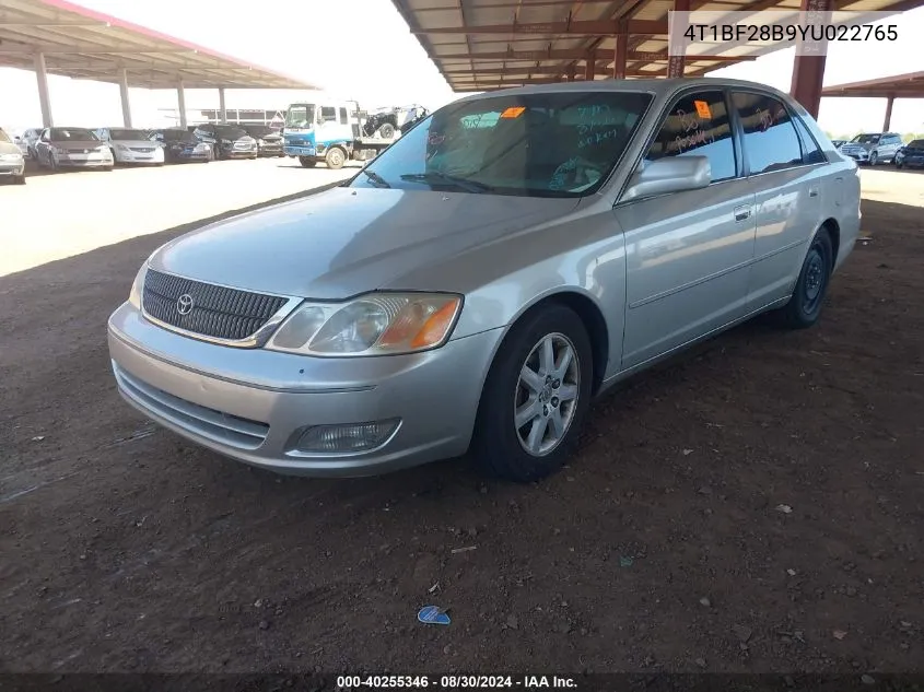 2000 Toyota Avalon Xls VIN: 4T1BF28B9YU022765 Lot: 40255346