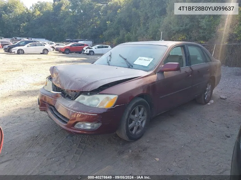 2000 Toyota Avalon Xls VIN: 4T1BF28B0YU099637 Lot: 40278649