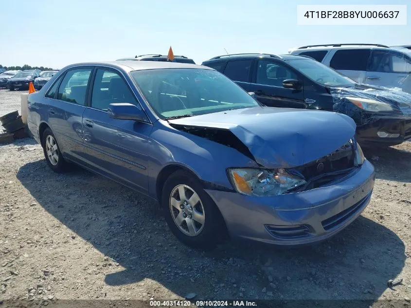 2000 Toyota Avalon Xl VIN: 4T1BF28B8YU006637 Lot: 40314120