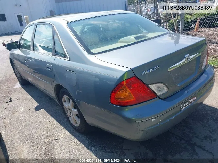 2000 Toyota Avalon Xls VIN: 4T1BF28B0YU033489 Lot: 40374344