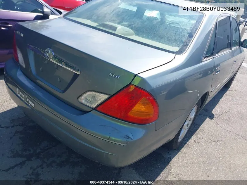 2000 Toyota Avalon Xls VIN: 4T1BF28B0YU033489 Lot: 40374344