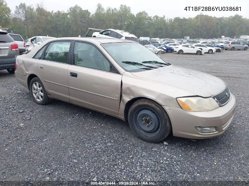 2000 Toyota Avalon Xls VIN: 4T1BF28B6YU038681 Lot: 40418444