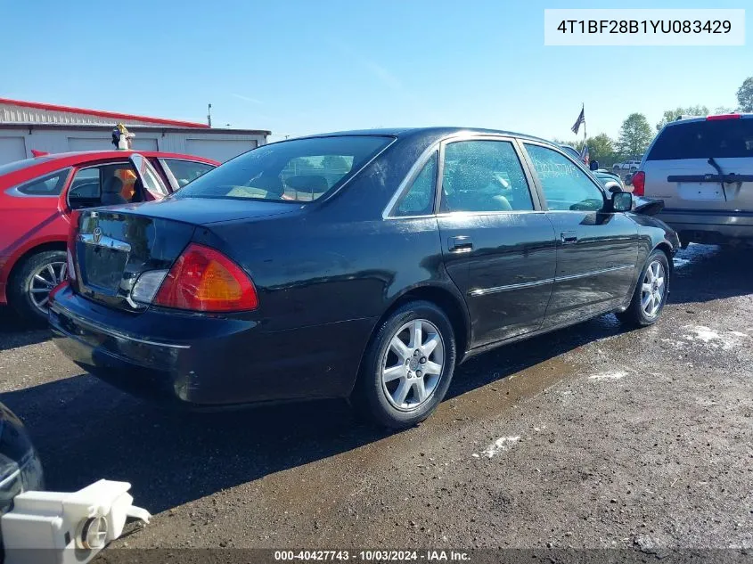 2000 Toyota Avalon Xls VIN: 4T1BF28B1YU083429 Lot: 40427743