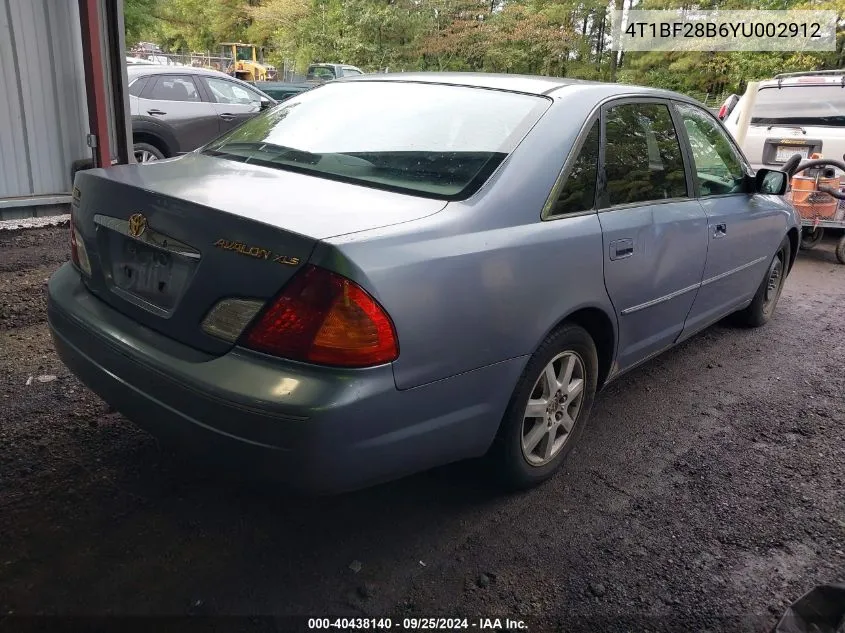 2000 Toyota Avalon Xls VIN: 4T1BF28B6YU002912 Lot: 40438140