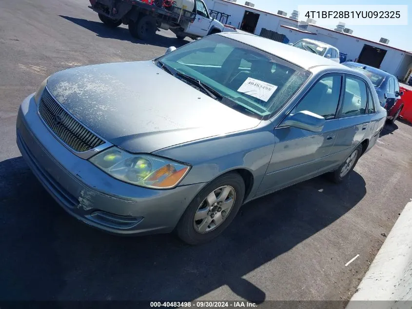 2000 Toyota Avalon Xl VIN: 4T1BF28B1YU092325 Lot: 40483498