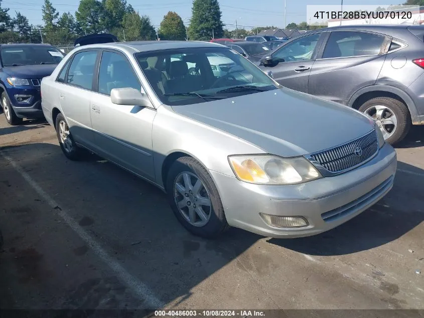 2000 Toyota Avalon Xls VIN: 4T1BF28B5YU070120 Lot: 40486003