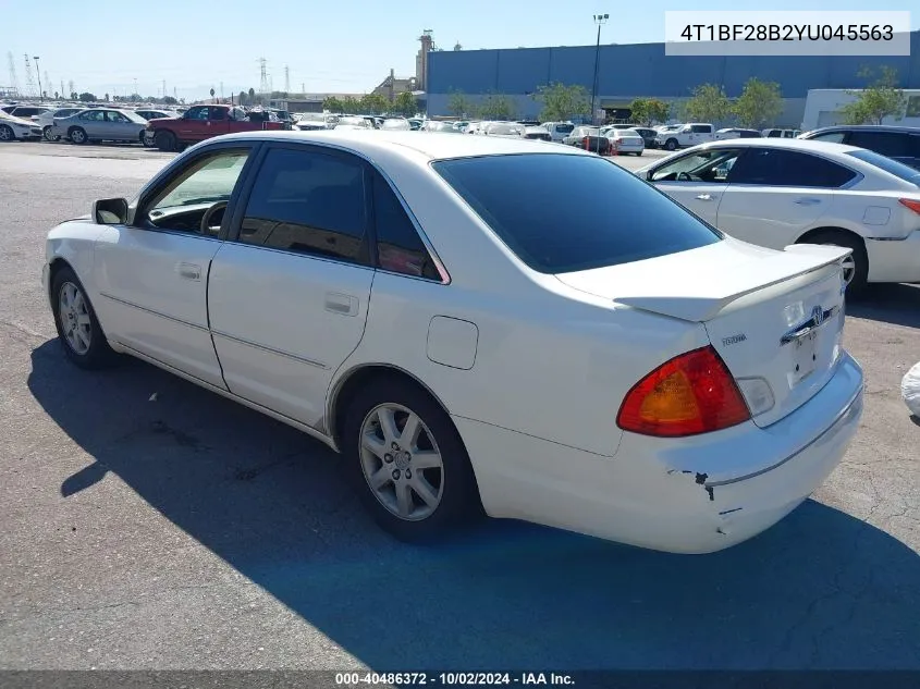 2000 Toyota Avalon Xls VIN: 4T1BF28B2YU045563 Lot: 40486372