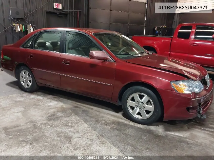 2000 Toyota Avalon Xl VIN: 4T1BF28B3YU047371 Lot: 40505214