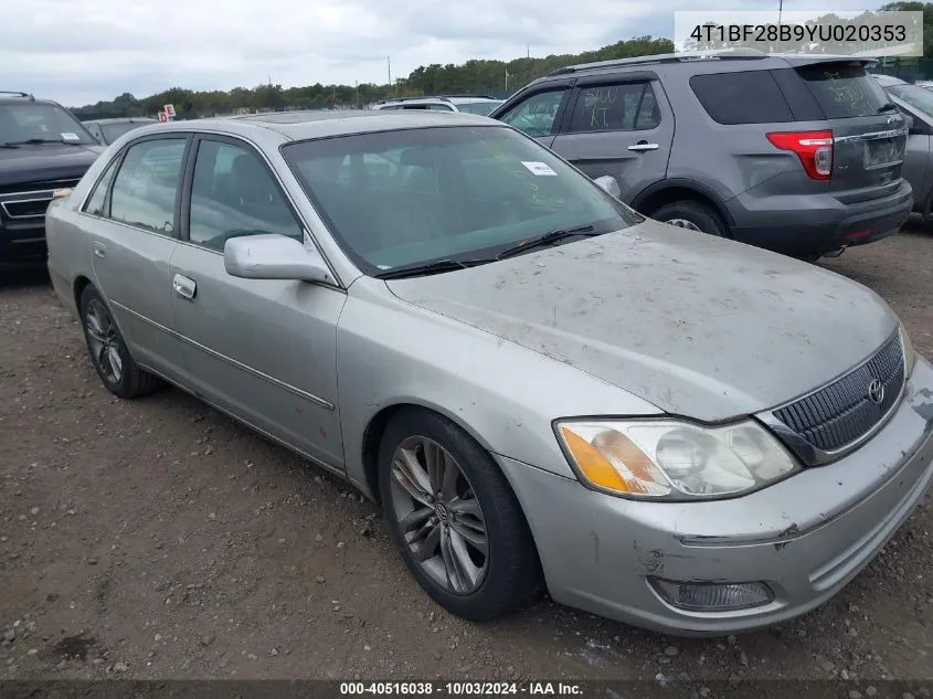 2000 Toyota Avalon Xls VIN: 4T1BF28B9YU020353 Lot: 40516038