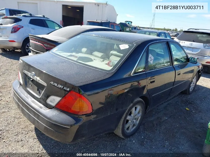 2000 Toyota Avalon Xls VIN: 4T1BF28B1YU003711 Lot: 40544086