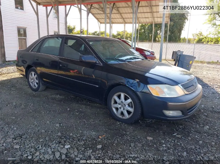 2000 Toyota Avalon Xls VIN: 4T1BF28B6YU022304 Lot: 40575028