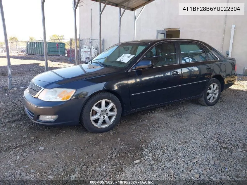 2000 Toyota Avalon Xls VIN: 4T1BF28B6YU022304 Lot: 40575028