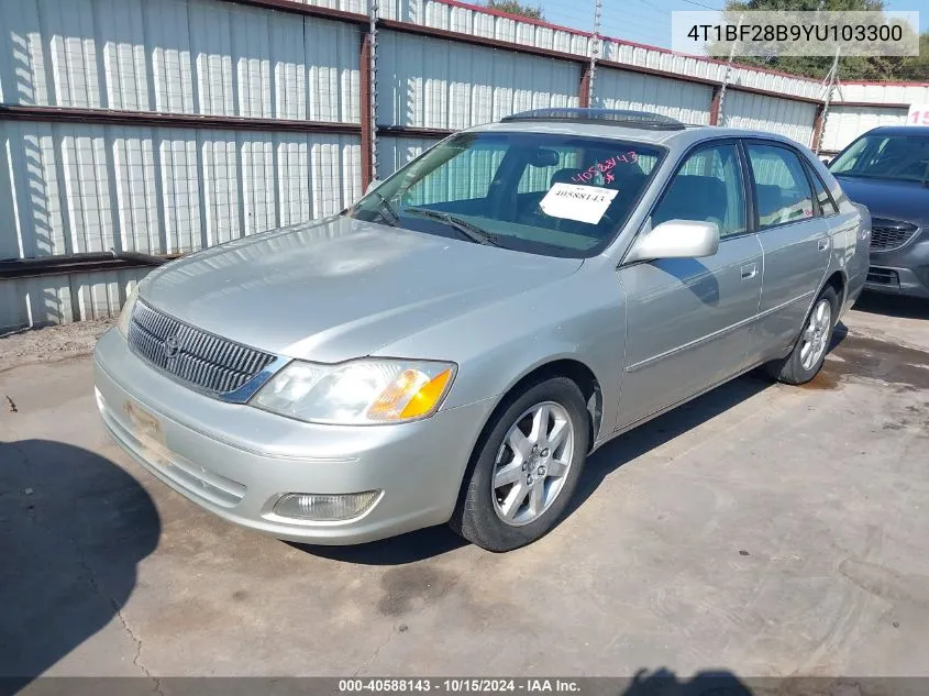 2000 Toyota Avalon Xls VIN: 4T1BF28B9YU103300 Lot: 40588143