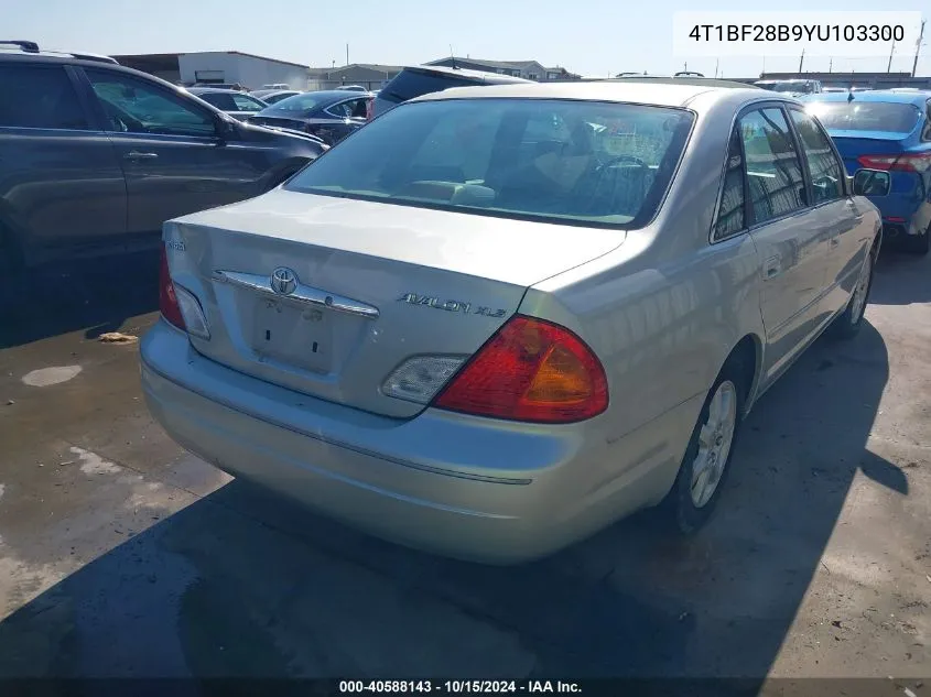 2000 Toyota Avalon Xls VIN: 4T1BF28B9YU103300 Lot: 40588143