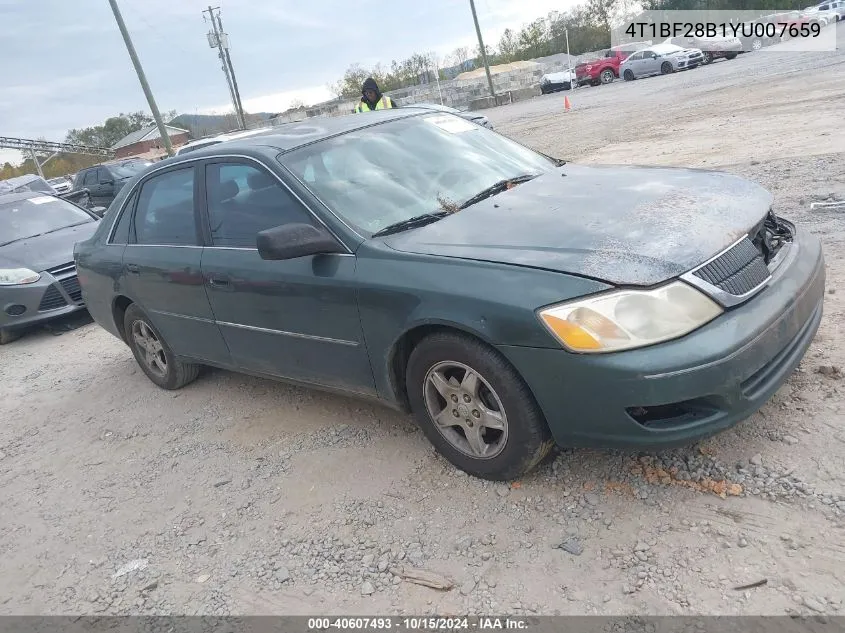 2000 Toyota Avalon Xl VIN: 4T1BF28B1YU007659 Lot: 40607493