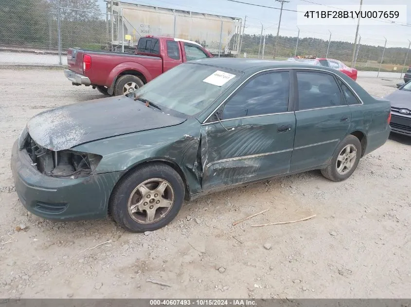 2000 Toyota Avalon Xl VIN: 4T1BF28B1YU007659 Lot: 40607493