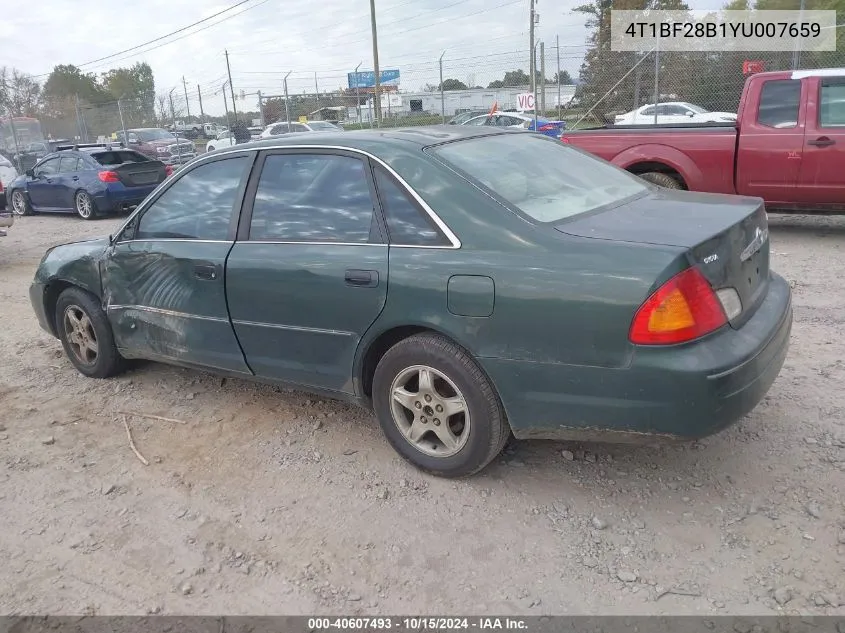 2000 Toyota Avalon Xl VIN: 4T1BF28B1YU007659 Lot: 40607493