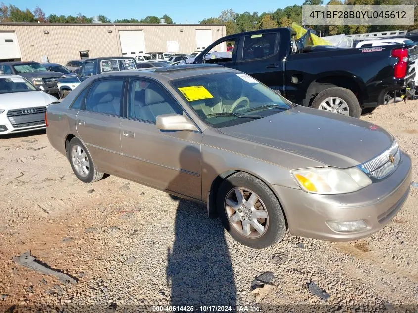 2000 Toyota Avalon Xls VIN: 4T1BF28B0YU045612 Lot: 40614425