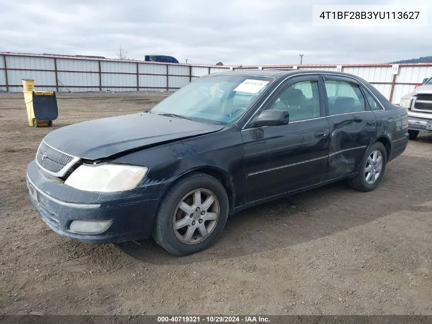 2000 Toyota Avalon Xl/Xls VIN: 4T1BF28B3YU113627 Lot: 40719321