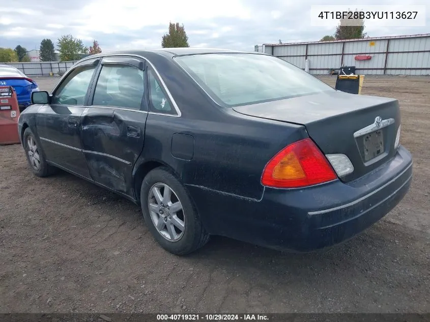 2000 Toyota Avalon Xl/Xls VIN: 4T1BF28B3YU113627 Lot: 40719321