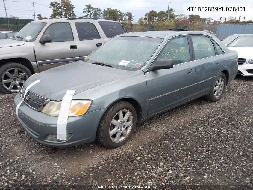 2000 Toyota Avalon Xls VIN: 4T1BF28B9YU078401 Lot: 40764371