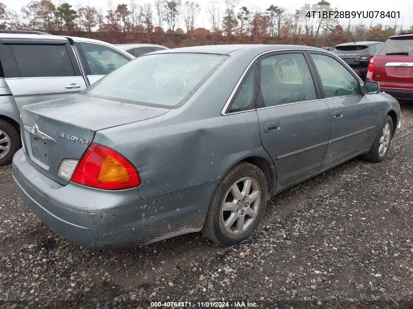 2000 Toyota Avalon Xls VIN: 4T1BF28B9YU078401 Lot: 40764371