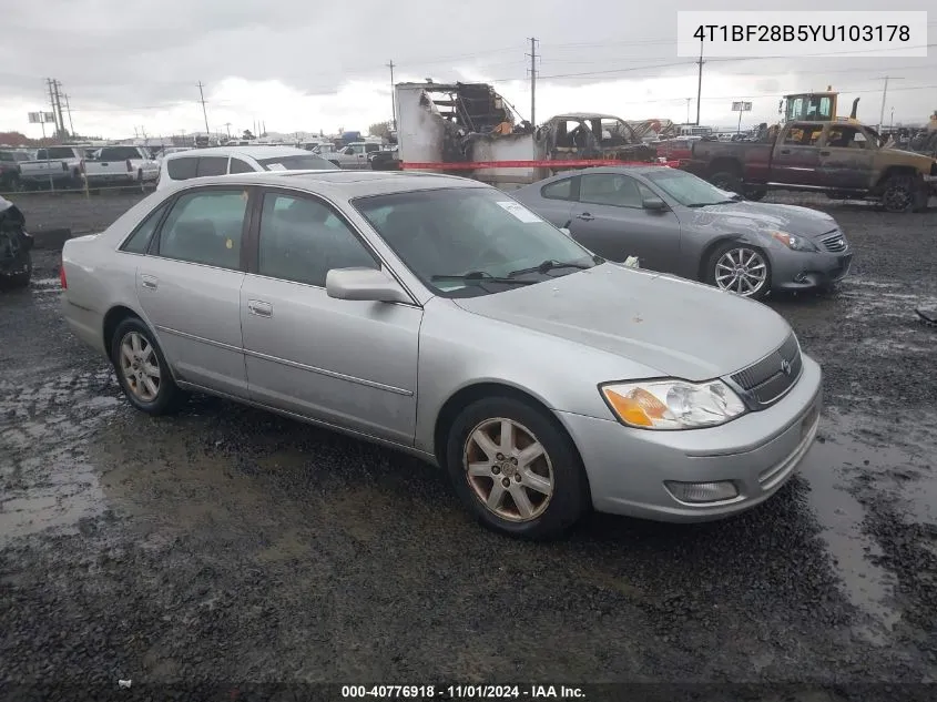 2000 Toyota Avalon Xls VIN: 4T1BF28B5YU103178 Lot: 40776918