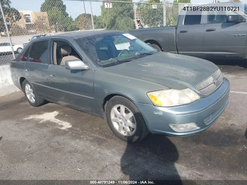 2000 Toyota Avalon Xls VIN: 4T1BF28B2YU110721 Lot: 40791249