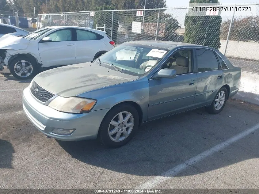 2000 Toyota Avalon Xls VIN: 4T1BF28B2YU110721 Lot: 40791249