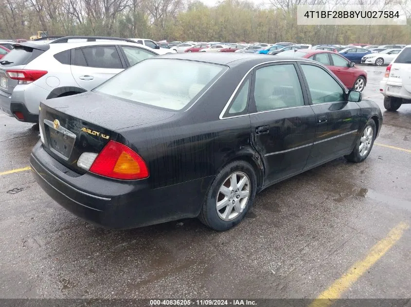 2000 Toyota Avalon Xls VIN: 4T1BF28B8YU027584 Lot: 40836205