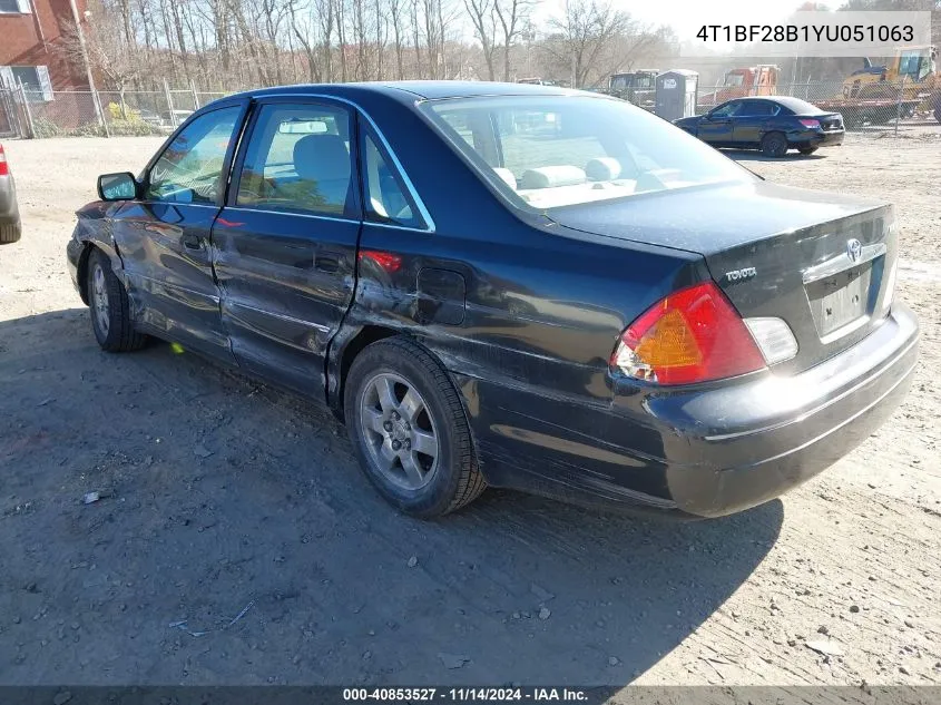 2000 Toyota Avalon Xl VIN: 4T1BF28B1YU051063 Lot: 40853527