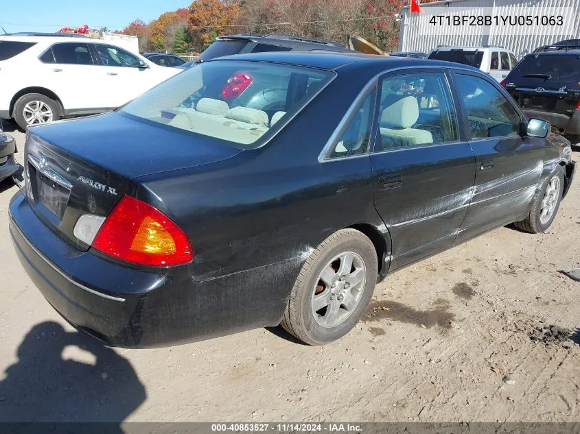 2000 Toyota Avalon Xl VIN: 4T1BF28B1YU051063 Lot: 40853527